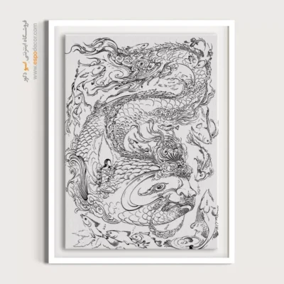 خرید تابلو بوم هنر ایرانی - چشمین – تابلو مینیاتور خطی - اسپو دکور