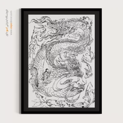 خرید تابلو بوم هنر ایرانی - چشمین – تابلو مینیاتور خطی - اسپو دکور