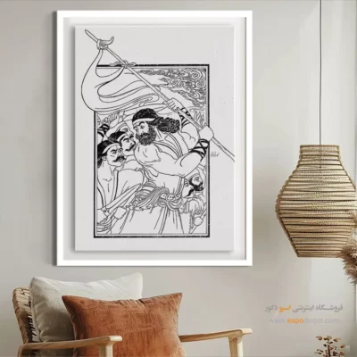 خرید تابلو بوم خطی - فساننگار – تابلو مینیاتور خطی - اسپو دکور