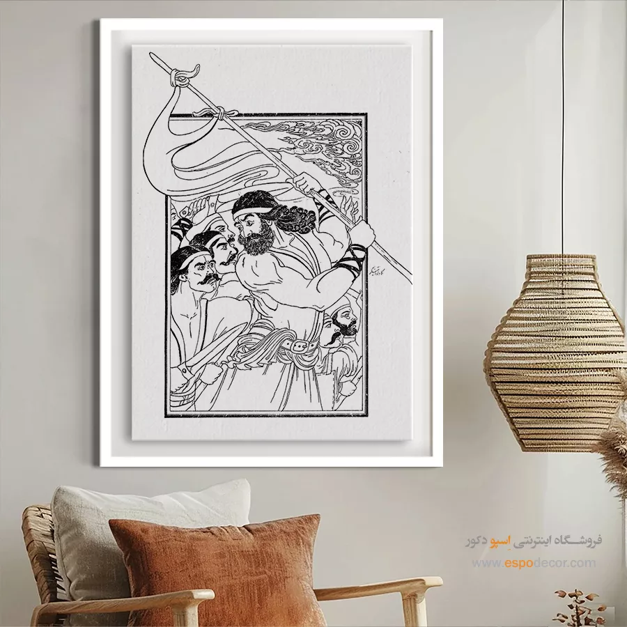 خرید تابلو بوم خطی - فساننگار – تابلو مینیاتور خطی - اسپو دکور