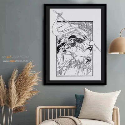 خرید تابلو بوم خطی - فساننگار – تابلو مینیاتور خطی - اسپو دکور