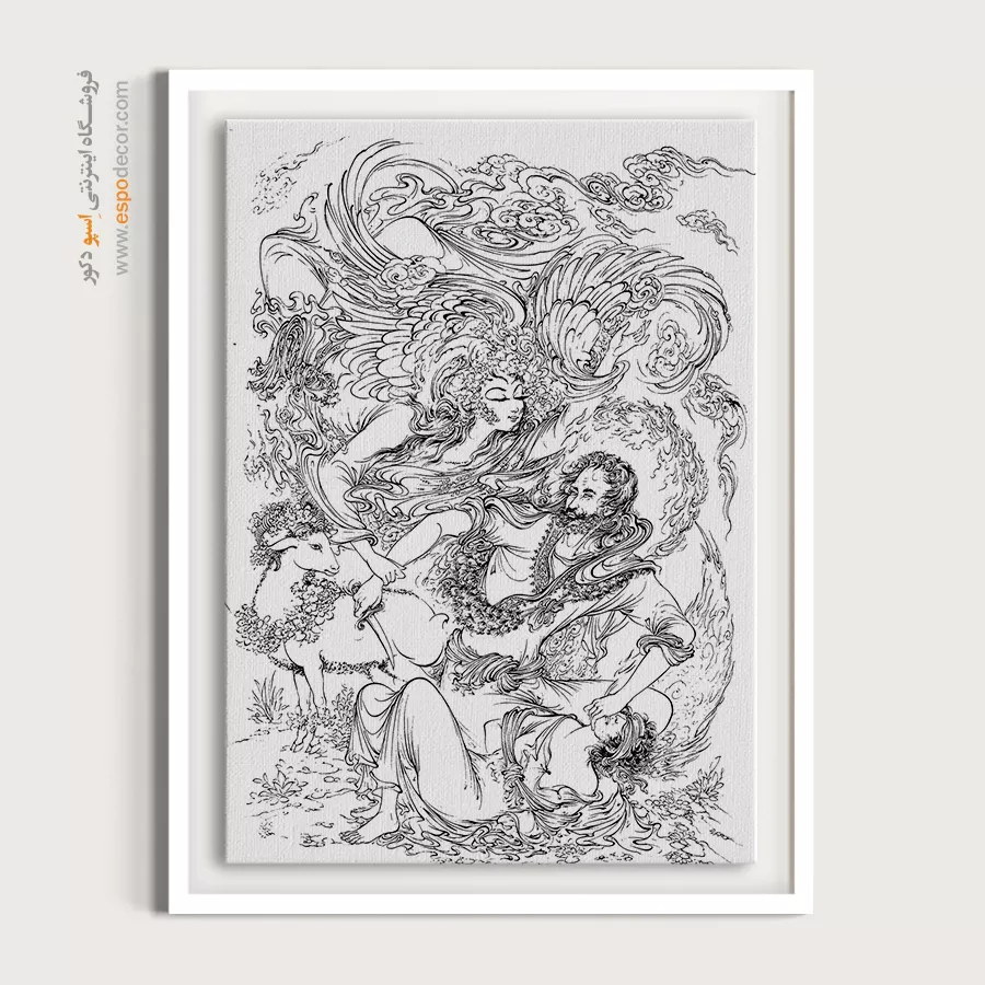 خرید تابلو سنتی - پروازخط – تابلو مینیاتور خطی - اسپو دکور