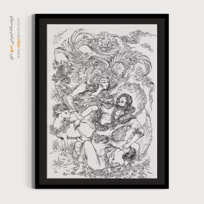 خرید تابلو سنتی - پروازخط – تابلو مینیاتور خطی - اسپو دکور