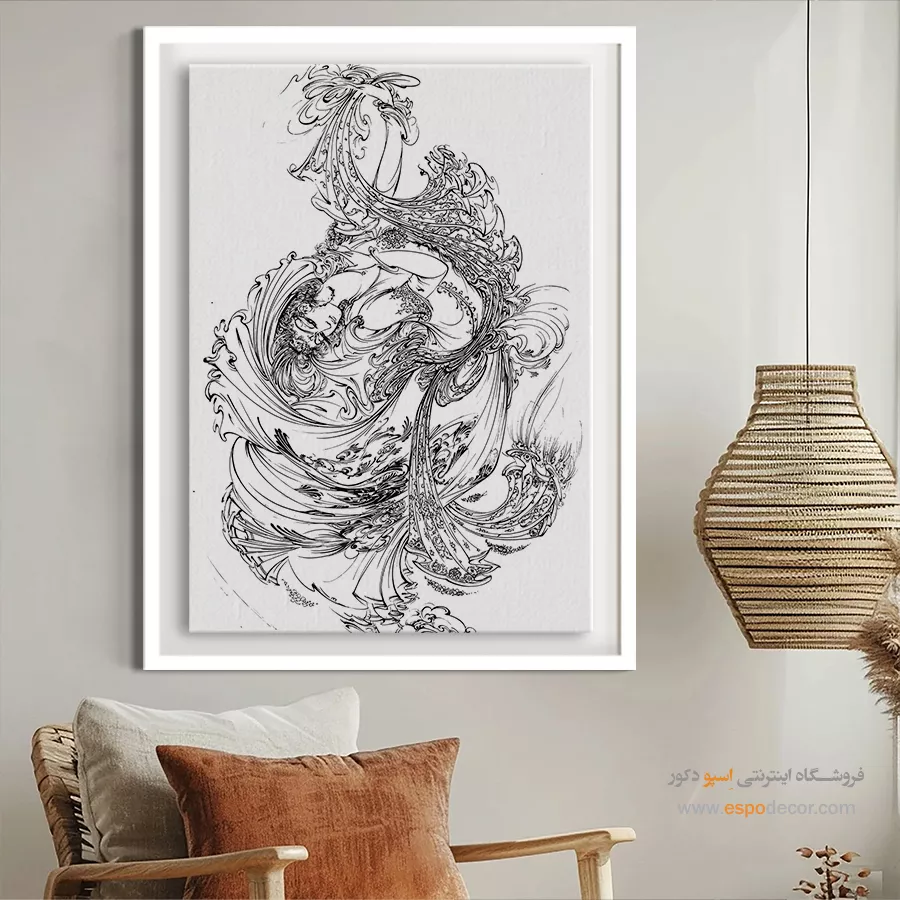 خرید تابلو - جاننگار – تابلو مینیاتور خطی - اسپو دکور