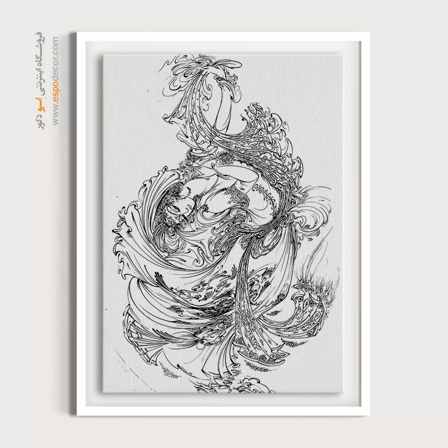 خرید تابلو - جاننگار – تابلو مینیاتور خطی - اسپو دکور