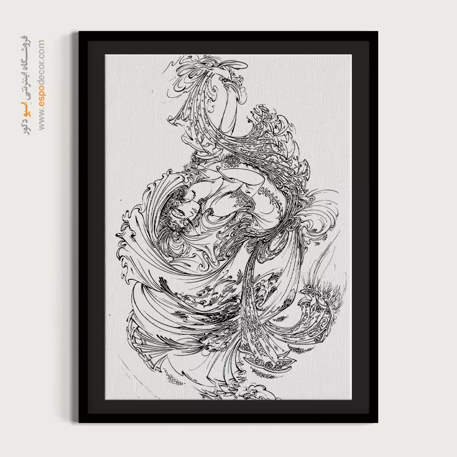 خرید تابلو - جاننگار – تابلو مینیاتور خطی - اسپو دکور