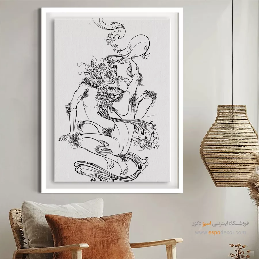 تابلو هنری خطی سبک کلاسیک - نگارک – تابلو مینیاتور خطی - اسپو دکور