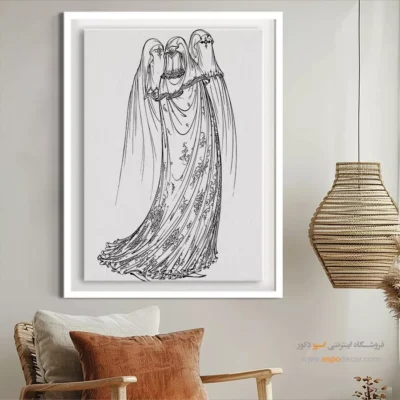 تابلو مینیاتور خطی برای اتاق خواب - شمس‌نگار – تابلو مینیاتور خطی - اسپو دکور