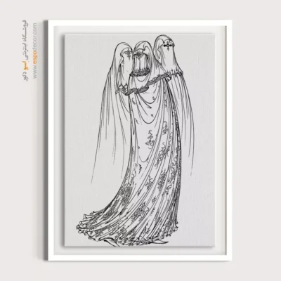 تابلو مینیاتور خطی برای اتاق خواب - شمسنگار – تابلو مینیاتور خطی - اسپو دکور