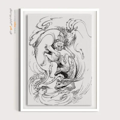 تابلو طراحی دستی برای دکور اداری - فروغنگار – تابلو مینیاتور خطی - اسپو دکور