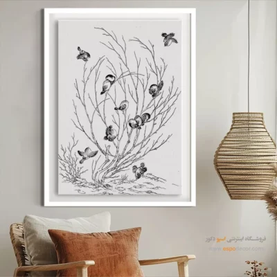 تابلو دکوراتیو خطی طرح سنتی - رُخسار – تابلو مینیاتور خطی - اسپو دکور