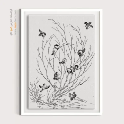 تابلو دکوراتیو خطی طرح سنتی - رُخسار – تابلو مینیاتور خطی - اسپو دکور