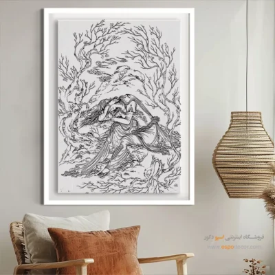 تابلو مینیاتور خطی با طراحی ظریف - نازقلم – تابلو مینیاتور خطی - اسپو دکور