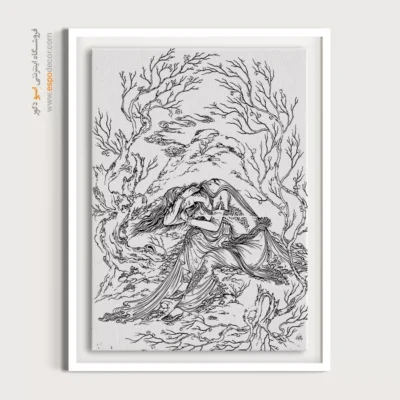 تابلو مینیاتور خطی با طراحی ظریف - نازقلم – تابلو مینیاتور خطی - اسپو دکور