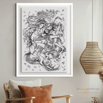 تابلو مینیاتوری سبک کلاسیک - شورنقش – تابلو مینیاتور خطی - اسپو دکور