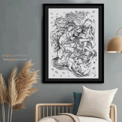 تابلو مینیاتوری سبک کلاسیک - شورنقش – تابلو مینیاتور خطی - اسپو دکور