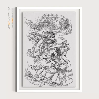 تابلو مینیاتوری با سبک ایرانی - مهراز – تابلو مینیاتور خطی - اسپو دکور