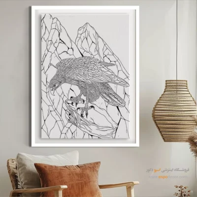 تابلو طراحی دستی طرح اصیل ایرانی - خطانه – تابلو مینیاتور خطی - اسپو دکور