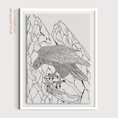 تابلو طراحی دستی طرح اصیل ایرانی - خطانه – تابلو مینیاتور خطی - اسپو دکور