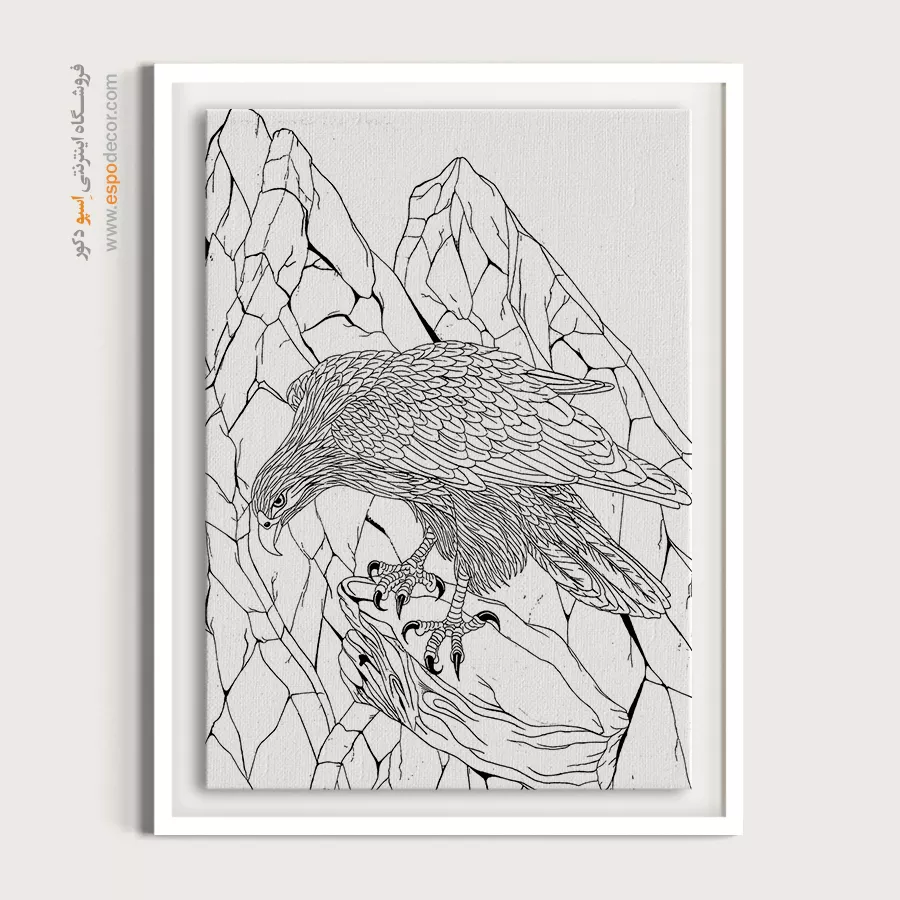 تابلو طراحی دستی طرح اصیل ایرانی - خطانه – تابلو مینیاتور خطی - اسپو دکور