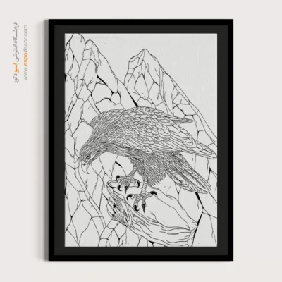 تابلو طراحی دستی طرح اصیل ایرانی - خطانه – تابلو مینیاتور خطی - اسپو دکور