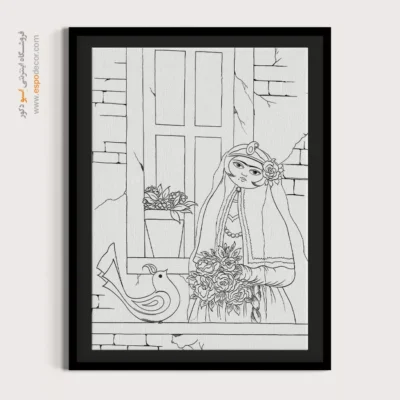 تابلو مینیاتوری با چاپ باکیفیت - دلسرا – تابلو مینیاتور خطی - اسپو دکور