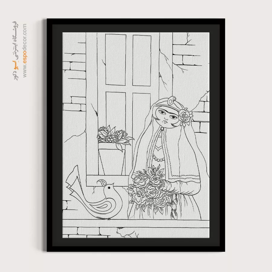 تابلو مینیاتوری با چاپ باکیفیت - دلسرا – تابلو مینیاتور خطی - اسپو دکور