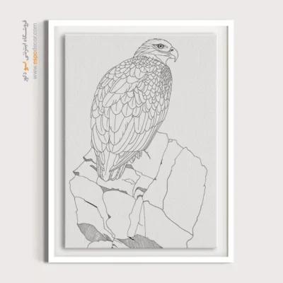 تابلو با طرح ایرانی با قاب - رازنگار – تابلو مینیاتور خطی - اسپو دکور