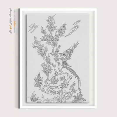 تابلو دکوراتیو خطی با طراحی ساده - چکامه – تابلو مینیاتور خطی - اسپو دکور