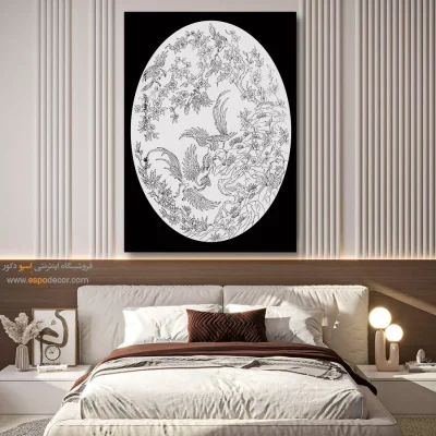 تابلو دکوراتیو خطی آرامشبخش - مهیننگار – تابلو مینیاتور خطی - اسپو دکور