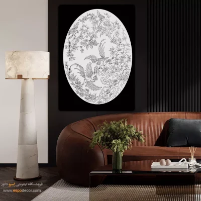 تابلو دکوراتیو خطی آرامشبخش - مهیننگار – تابلو مینیاتور خطی - اسپو دکور