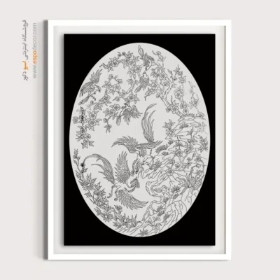 تابلو دکوراتیو خطی آرامش‌بخش - مهین‌نگار – تابلو مینیاتور خطی - اسپو دکور