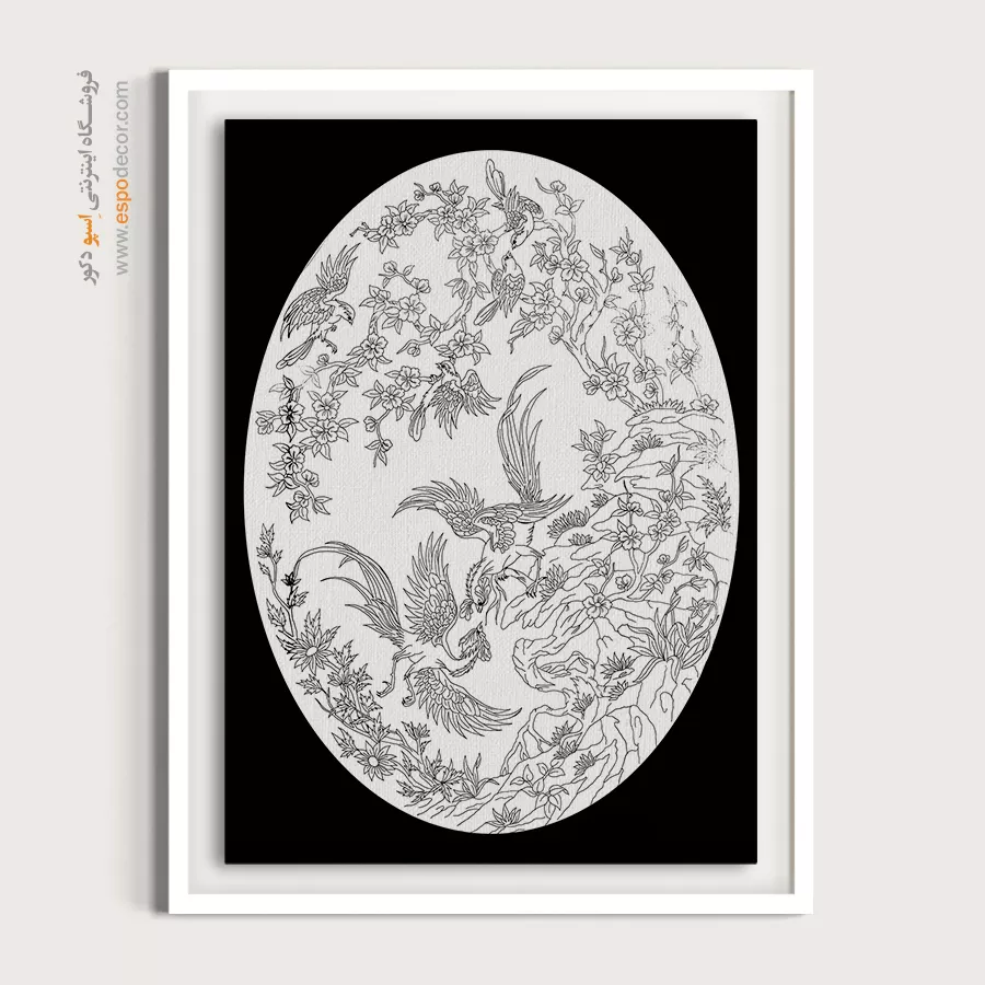 تابلو دکوراتیو خطی آرامشبخش - مهیننگار – تابلو مینیاتور خطی - اسپو دکور