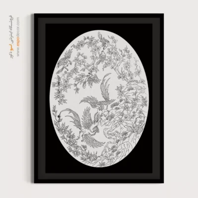 تابلو دکوراتیو خطی آرامشبخش - مهیننگار – تابلو مینیاتور خطی - اسپو دکور