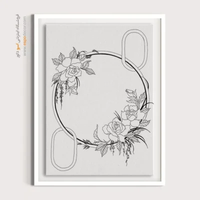 تابلو طراحی دستی برای سالن نشیمن - نگارشید – تابلو مینیاتور خطی - اسپو دکور