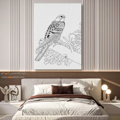 تابلو نقاشی سیاه و سفید با قاب مینیمال