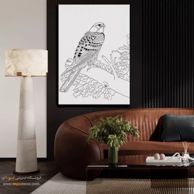 تابلو نقاشی سیاه و سفید با قاب مینیمال