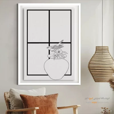 تابلو با طرح ایرانی با سبک ایرانی - رازگونه – تابلو مینیاتور خطی - اسپو دکور