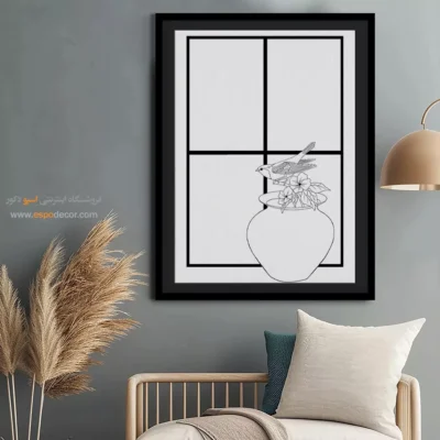 تابلو با طرح ایرانی با سبک ایرانی - رازگونه – تابلو مینیاتور خطی - اسپو دکور