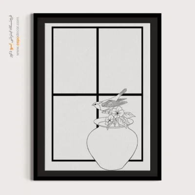 تابلو با طرح ایرانی با سبک ایرانی - رازگونه – تابلو مینیاتور خطی - اسپو دکور