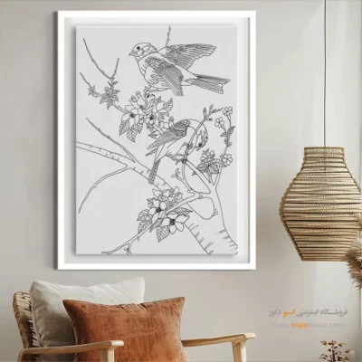 تابلو مینیاتور خطی با قاب مینیمال - چکامه‌ساز – تابلو مینیاتور خطی - اسپو دکور