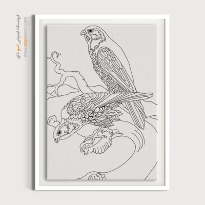 تابلو هنری خطی با طراحی مدرن - رنگ‌آسا – تابلو مینیاتور خطی - اسپو دکور