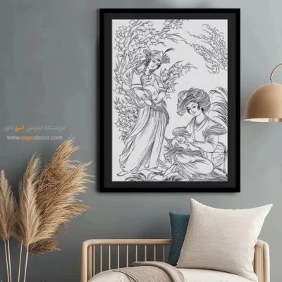 تابلو طراحی دستی برای دکوراسیون داخلی - شورسا – تابلو مینیاتور خطی - اسپو دکور