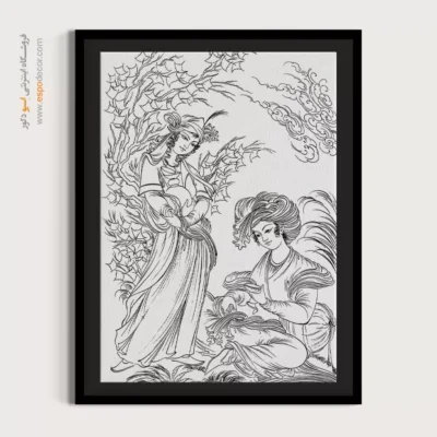 تابلو طراحی دستی برای دکوراسیون داخلی - شورسا – تابلو مینیاتور خطی - اسپو دکور