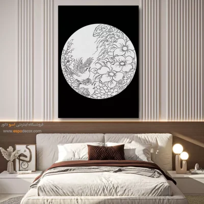 تابلو دکوراتیو خطی برای پذیرایی - ارغوان – تابلو مینیاتور خطی - اسپو دکور