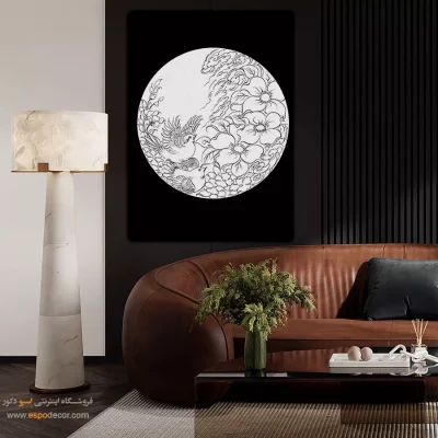 تابلو دکوراتیو خطی برای پذیرایی - ارغوان – تابلو مینیاتور خطی - اسپو دکور