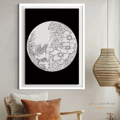 تابلو دکوراتیو خطی برای پذیرایی - ارغوان – تابلو مینیاتور خطی - اسپو دکور