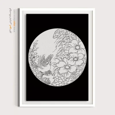 تابلو دکوراتیو خطی برای پذیرایی - ارغوان – تابلو مینیاتور خطی - اسپو دکور