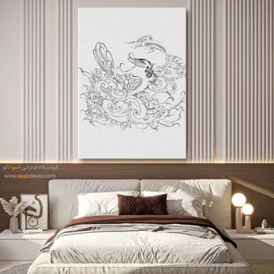 تابلو دکوراتیو خطی طرح اصیل ایرانی - واژنگ – تابلو مینیاتور خطی - اسپو دکور