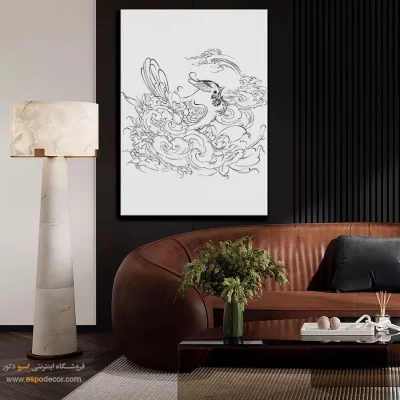 تابلو دکوراتیو خطی طرح اصیل ایرانی - واژنگ – تابلو مینیاتور خطی - اسپو دکور